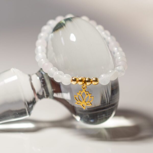 Bracelet pierre semi précieuse jade et quartz et hématite