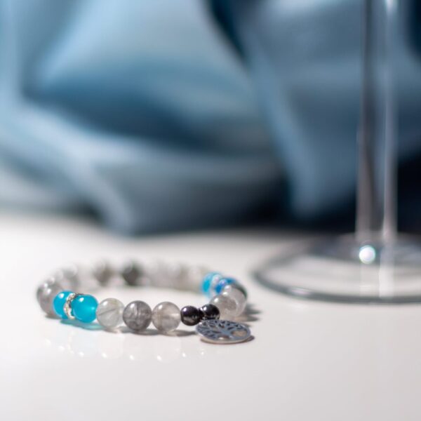 Bracelet pierre semi précieuse quartz et agate
