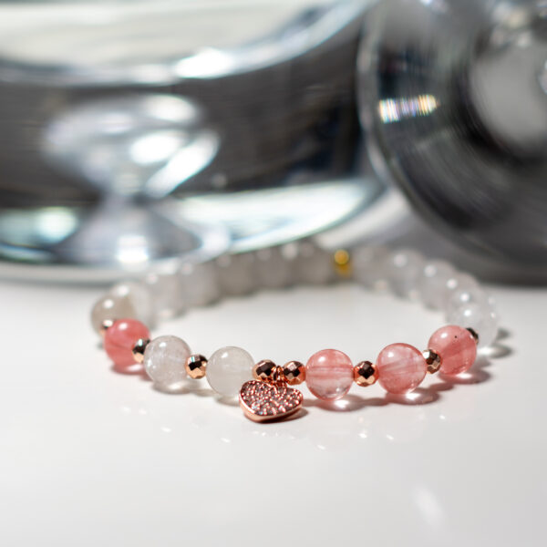 Bracelet pierre semi précieuse cherry quartz
