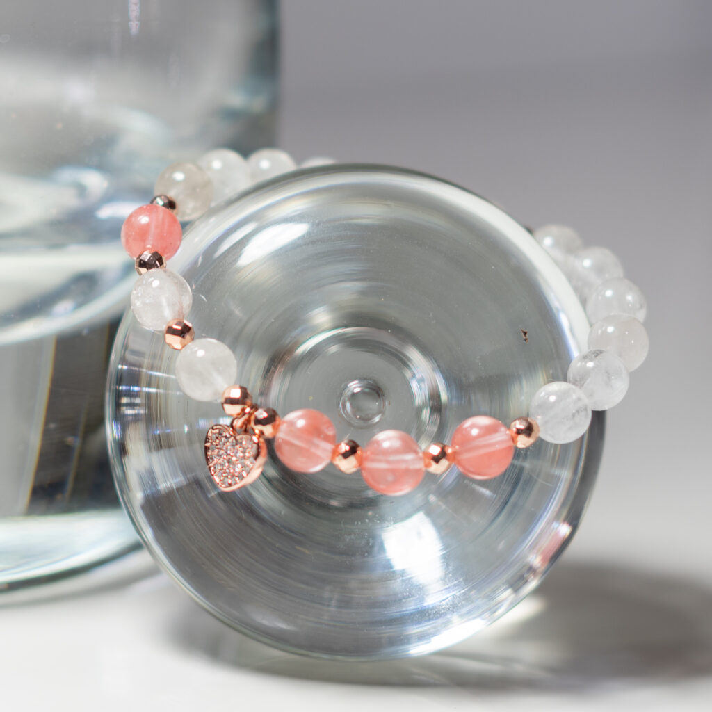 Bracelet pierre semi précieuse cherry quartz