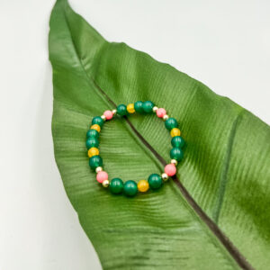 Bracelet pierre semi précieuse jade, corail