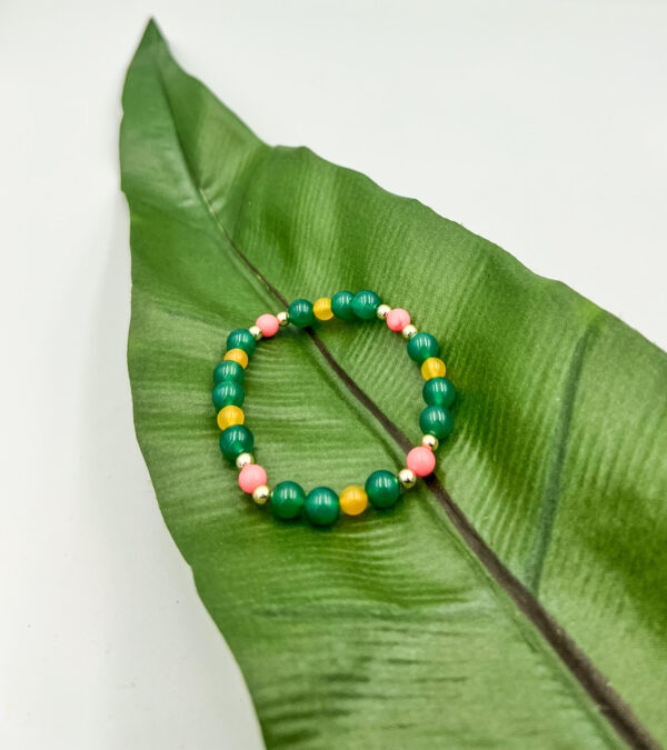Bracelet pierre semi précieuse jade, corail