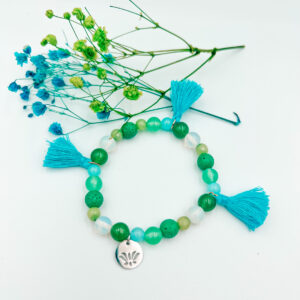 Bracelet tango en jade, aventurine, moonstone