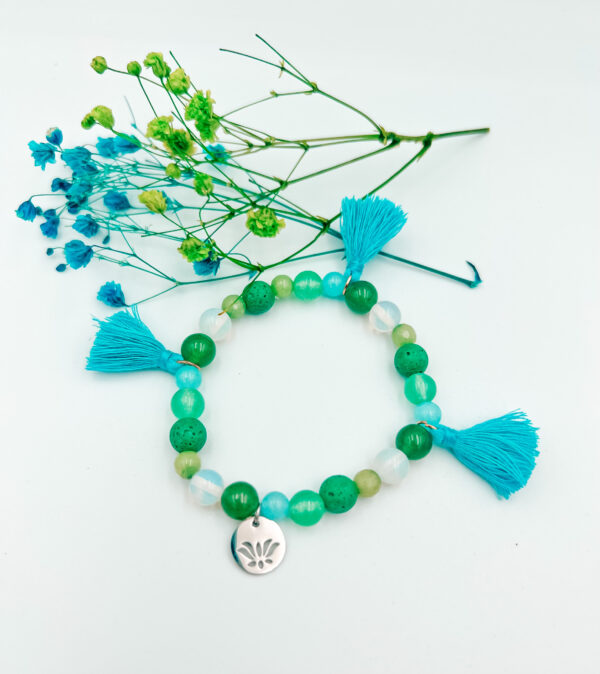 Bracelet tango en jade, aventurine, moonstone