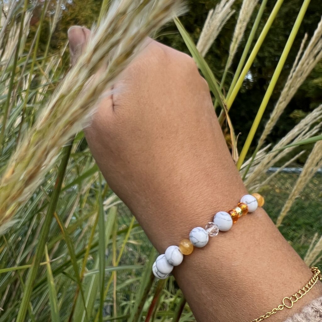 Bracelet howlite et jade