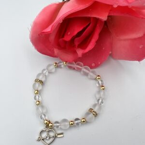 Bracelet St-Valentin pierre semi précieuse quartz