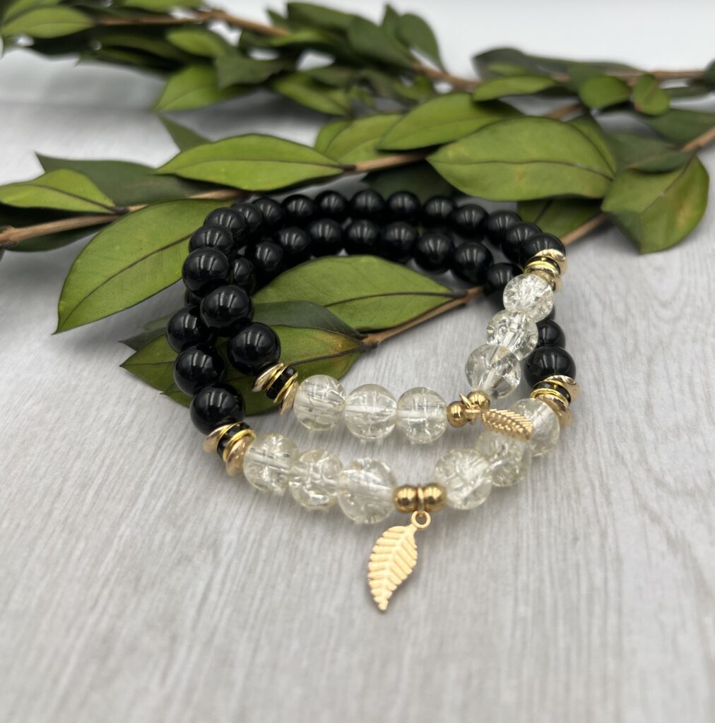 Bracelet citrine et onyx