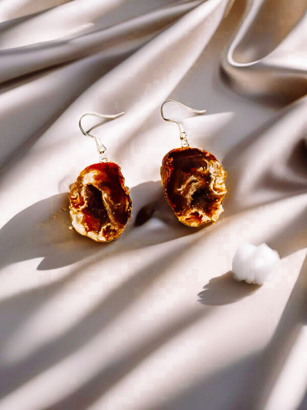 Boucles d'oreilles en agate druzy – Image 2