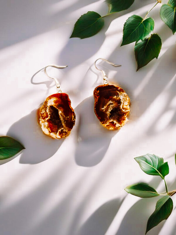 Boucles d'oreilles en agate druzy